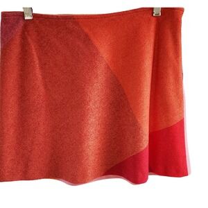 NWT Esprit Wool-blend Mini Aline Skirt size 9/10 Multi Orange Pink Tonal Colors